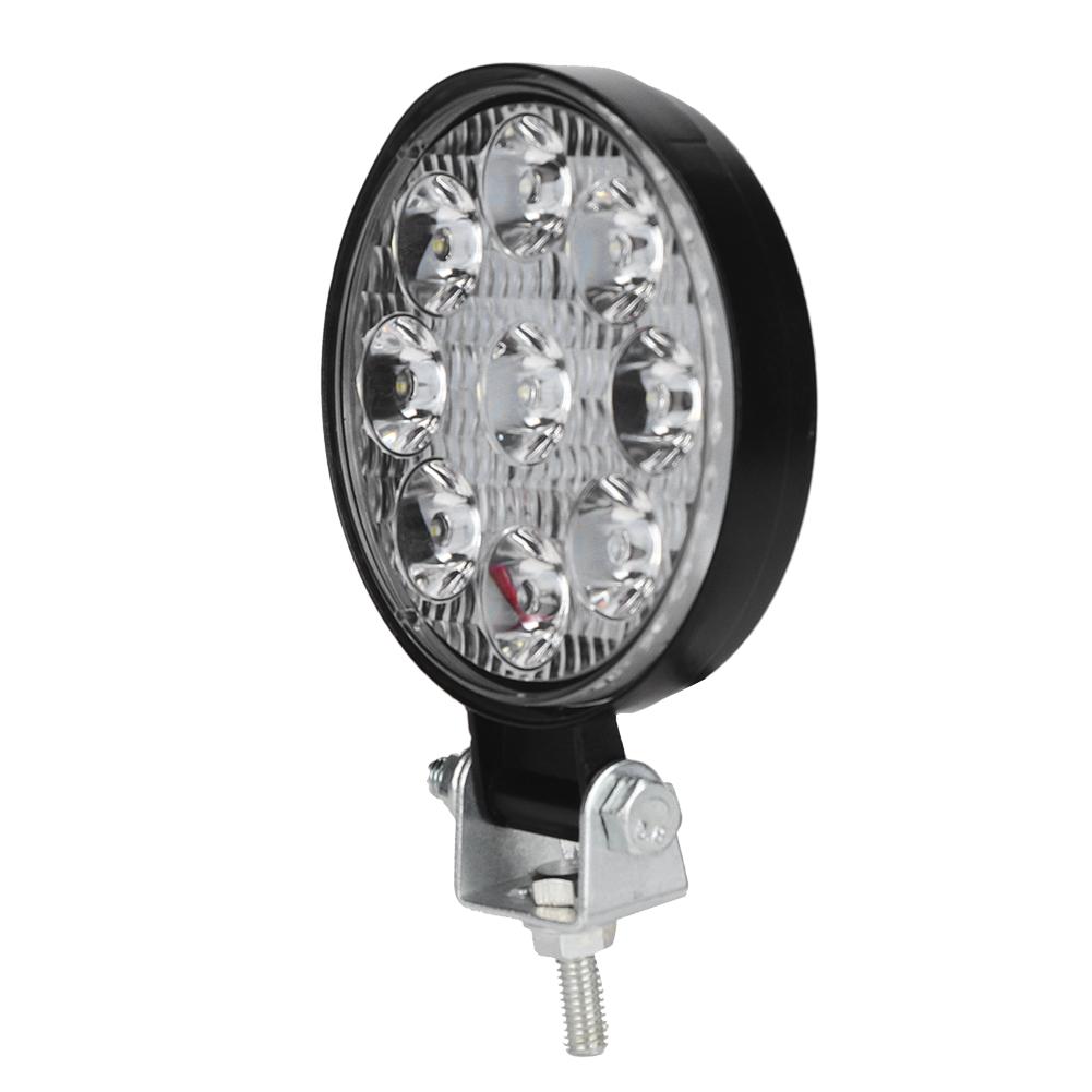 27W 9LED Round Mini Work Light Auxiliary Lamp Light for Car Motorcycle Truck Forklift BoatBlack