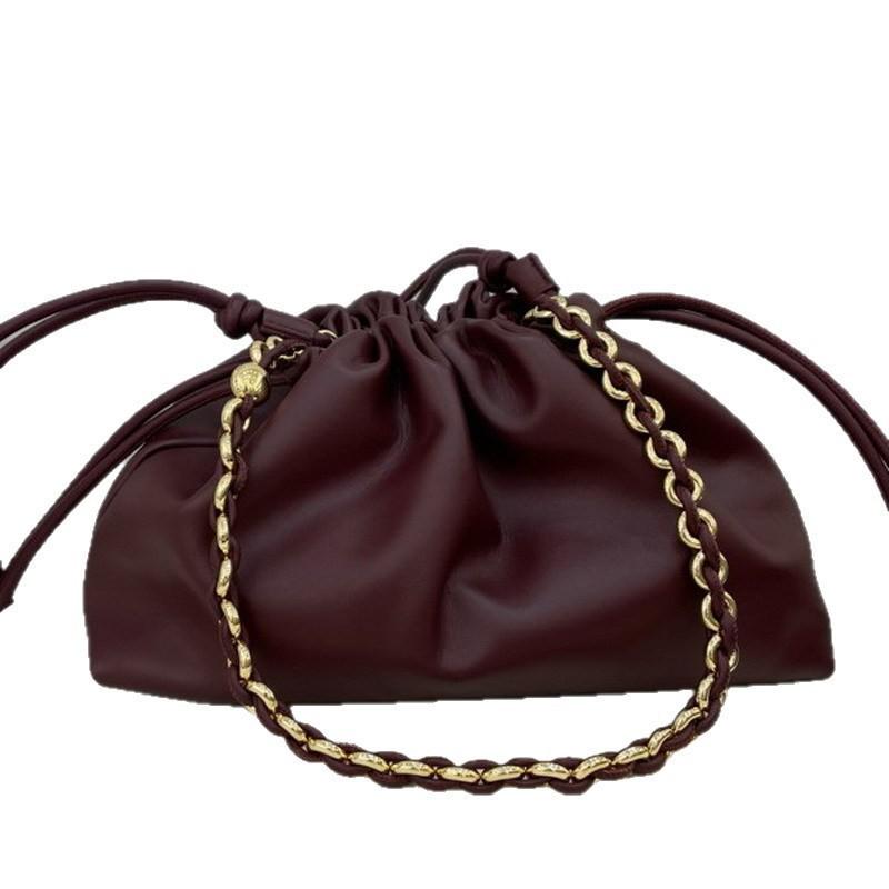 New Luojia High-quality Cloud Bag Pleated Sweet Drawstring Blessing Single-shoulder Cross-body Female