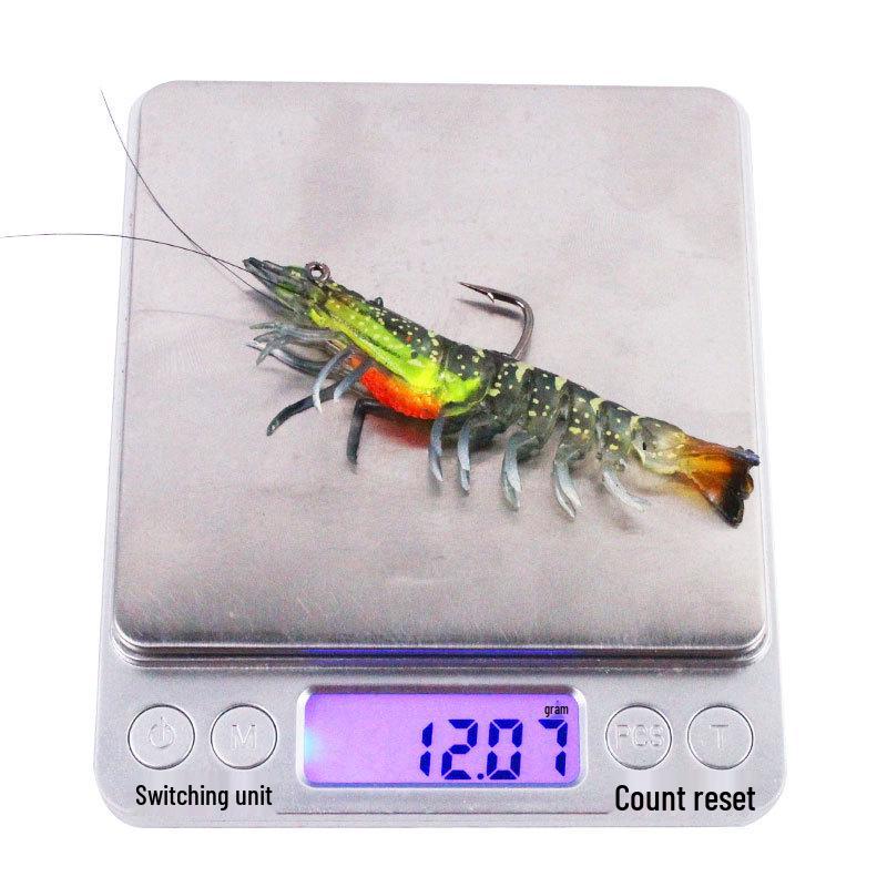 Luminous Giant Prawn Hooked Soft Bait for Fish Attracting