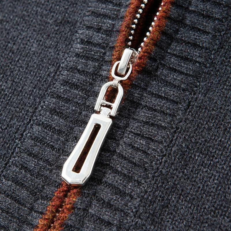 2025 Autumn Winter New Mens Sweater Zippers Turtleneck Long Sleeve Men Warm Pullovers Sports Sweater