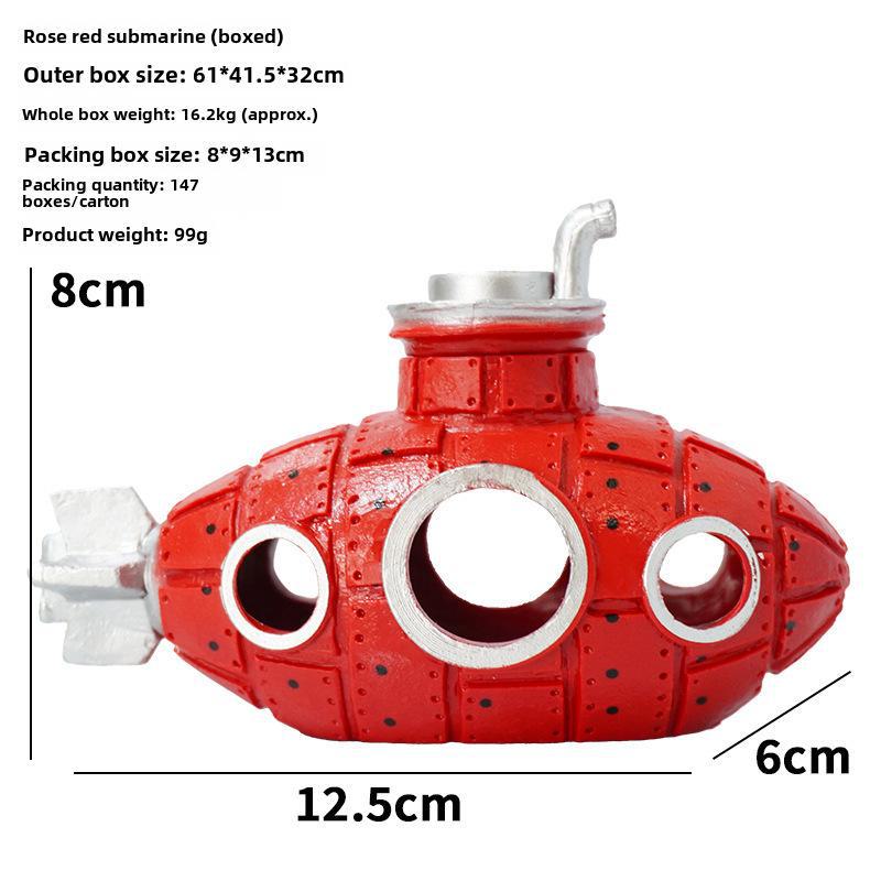 Xiaohongshu Aquarium PVC Submarine Ornament: Fish and Shrimp Hiding House for Fish Tanks