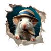 Funny 3D Stickers Mouse Hole Kawaii Toilet Stickers Waterproof Bathroom Toilet Lid Vinyl Decals Self-adhesive Home Decoration