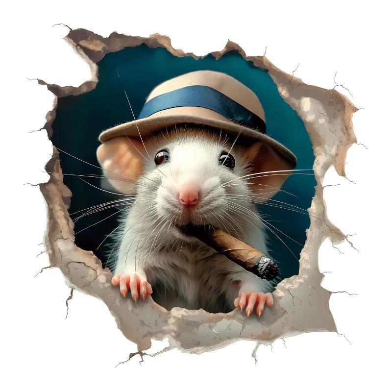 Funny 3D Stickers Mouse Hole Kawaii Toilet Stickers Waterproof Bathroom Toilet Lid Vinyl Decals Self-adhesive Home Decoration