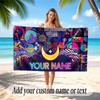 Space Cosmic Theme Soft Beach Towel Personalized Custom Name Text Towel Portable for Beach Pool Travel