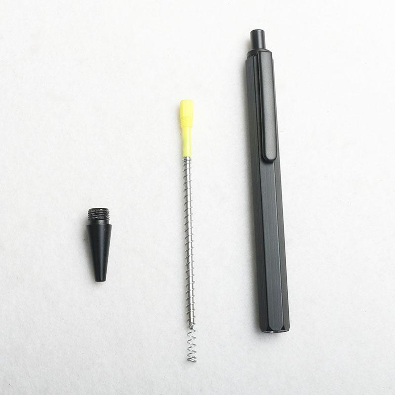 Sechseckiger Metall-Druckkugelschreiber Kreative Textur Schwarz Silber Zwei Farben Optional Metallstift