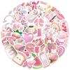 50Pcs Korean Ins Style Pink Cartoon Stickers Cute Decals Luggage Skateboard Cute Diy Cool Graffiti Girl Sticker