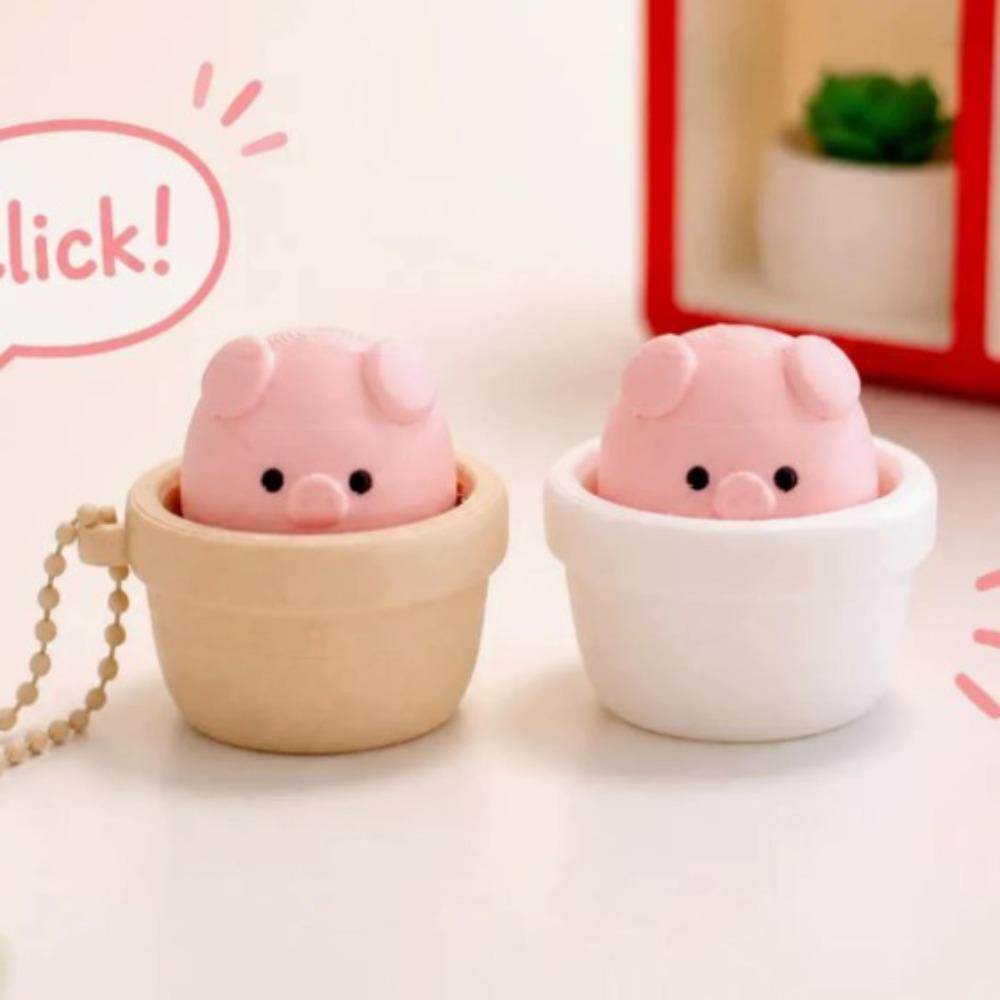 Finger Button Clicker Fidget Keychain Anti-stress Button Press Click Keyring Stress Relief 1pc style 2