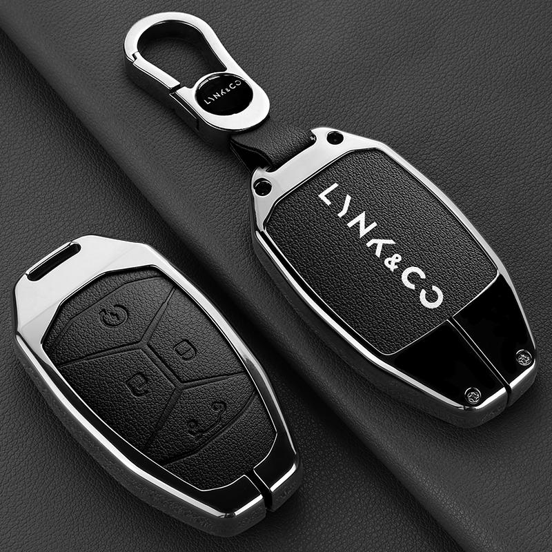 Zinc Alloy Leather Car Key Key Case Lynk & Co Lynk & Co Lynk Co 05 01 02 03 06 09 4 Button Key Fob Car Key Case Case