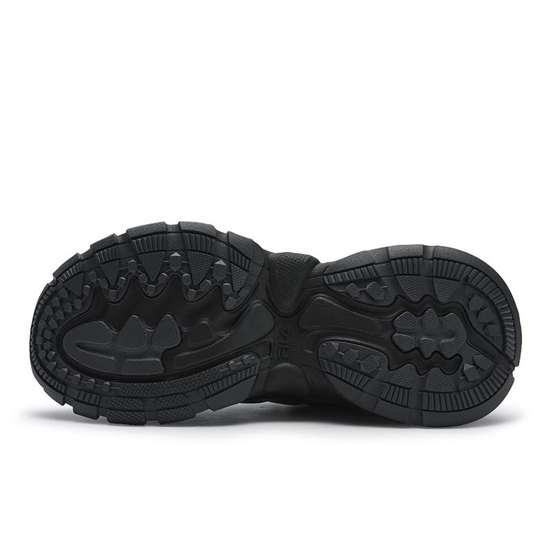 Fila Truffle Mushroom Shoes Modern Series Fabric Synthetic Leather Durable Breathable Low-Top Running Shoes Men Sneaker Black Gray F12M521112FBB