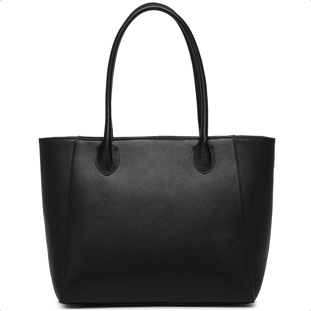 Guccio Leather: High-quality Genuine Leather Tote Bag for Men and Women. Large Capacity, Fits A4 and 14-inch Laptops. A Simple, Unisex Shoulder Bag