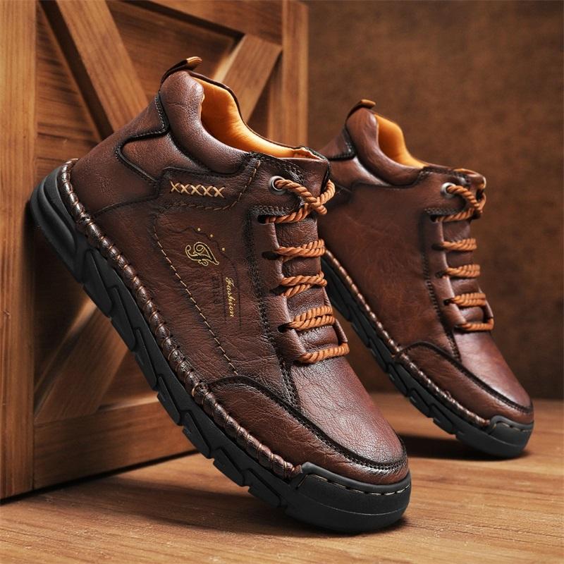 39-48 Spring/fall Mens Hip-top Leather Boots Men Boots Leather Casual Leather Shoes Men Ankle Boots