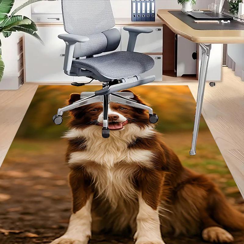 1PC Cute puppy Non-Slip Floor Carpet Compatible for Office&Living Room&Dining room - Flat-Weave Machine- Soft & Pattern-E323