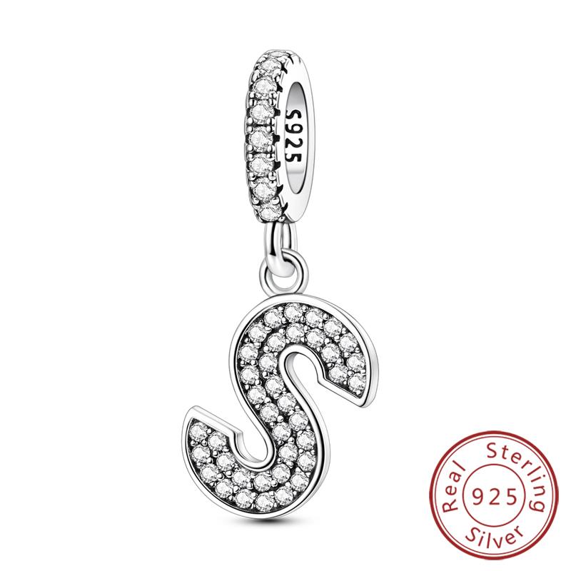 New Charms Beads Pendants Copper 26 Letters A-Z Alphabet Diy Name Beads Fit Original Bracelet Women Jewelry Making