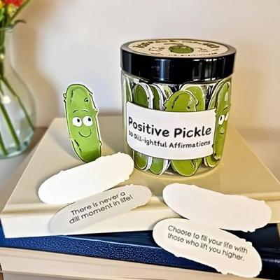 Top Quality Positive Pickle Affirmation Cards 60 Unique Messages Emotional Support, Cheer Up Friends, Stress Relief Decoration