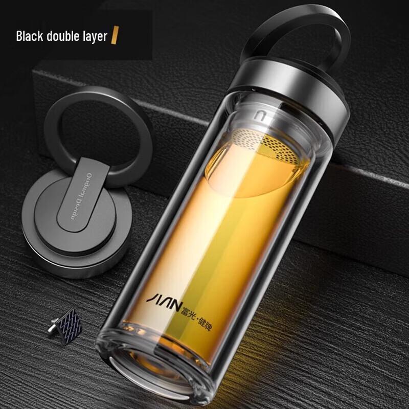 Fuguan X1902 Double-Layer Glass Mug with Tea Infuser