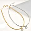 Geometric Zircon Pendant Necklace Gold Plated Neck Collar Classic Neck Chain Fashion Jewelry