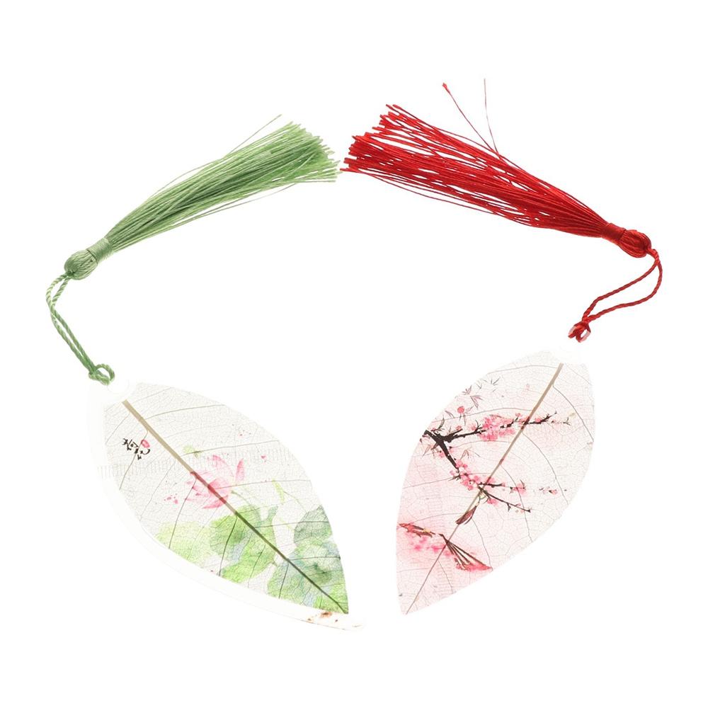 Landscape Chinese Style Pretty Aesthetic Bookmarks Paper Cilp Leaf Vein Bookmark Leaves Bookmark