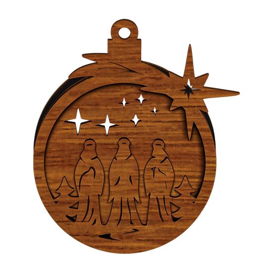 Magnetic Fridge Magnets for Christmas 3D Wooden Light Up Ornament, Layered House Tree Snowman Reusable Festive Decorations Nativity Scene Hanging