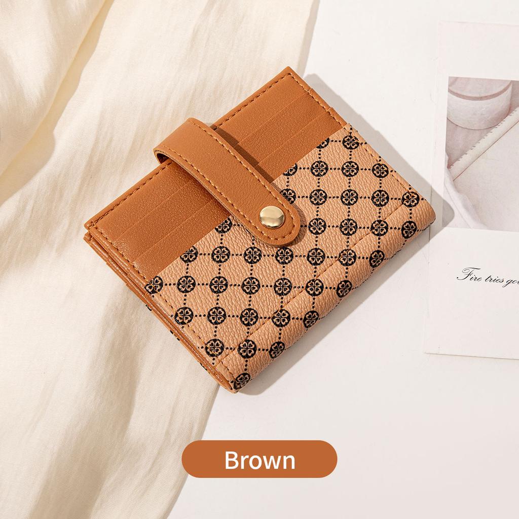 New Women's Short Small Wallet Fashionable Folding Change Bag Classic Contrasting Color Ultra-thin Card Bag