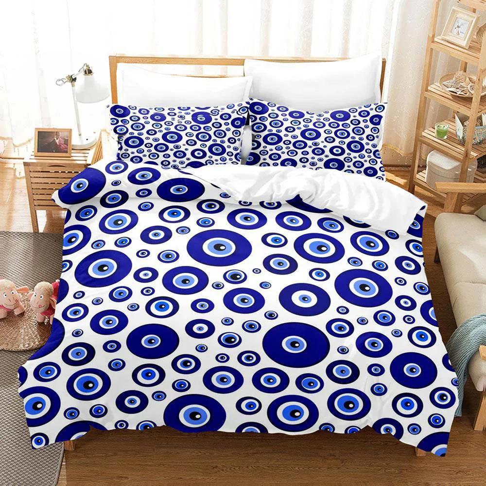Hip Hop Turkish Evil Eye Bedding Set Single Twin Full Queen King Size Aldult Boys Man Bedroom Duvet Covers Sheet Set