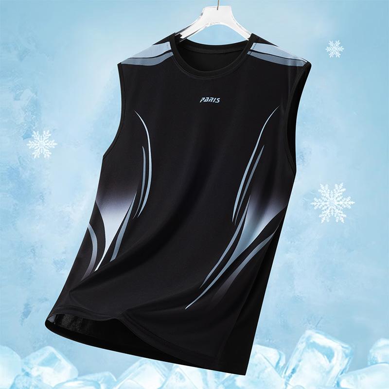 Pánská vesta Pánské letní prodyšné tištěné rychleschnoucí ležérní sportovní volné topy pro muže