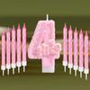 11pcs Glitter Pink Nice Birthday Candle 0-9 Cake Topper Decorations for Girl Woman Baby Shower Party Wedding Decor Supplies