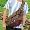 European and American Retro Fashion Trend Canvas Diagonal Chest Bag Crescent Multifunctional Men's Messenger Bag