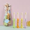2 Pcs Soft Bristles Kids Toothbrushes Giraffe Shaped Child Cartoon Toothbrush For Kids 3-6-12
