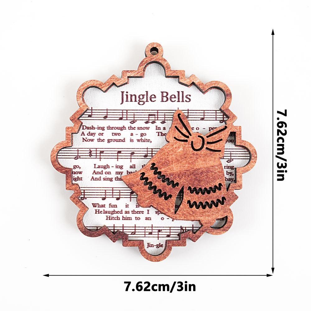 3D Wooden Musical Christmas Tree Ornament & Magnetic Refrigerator Sticker