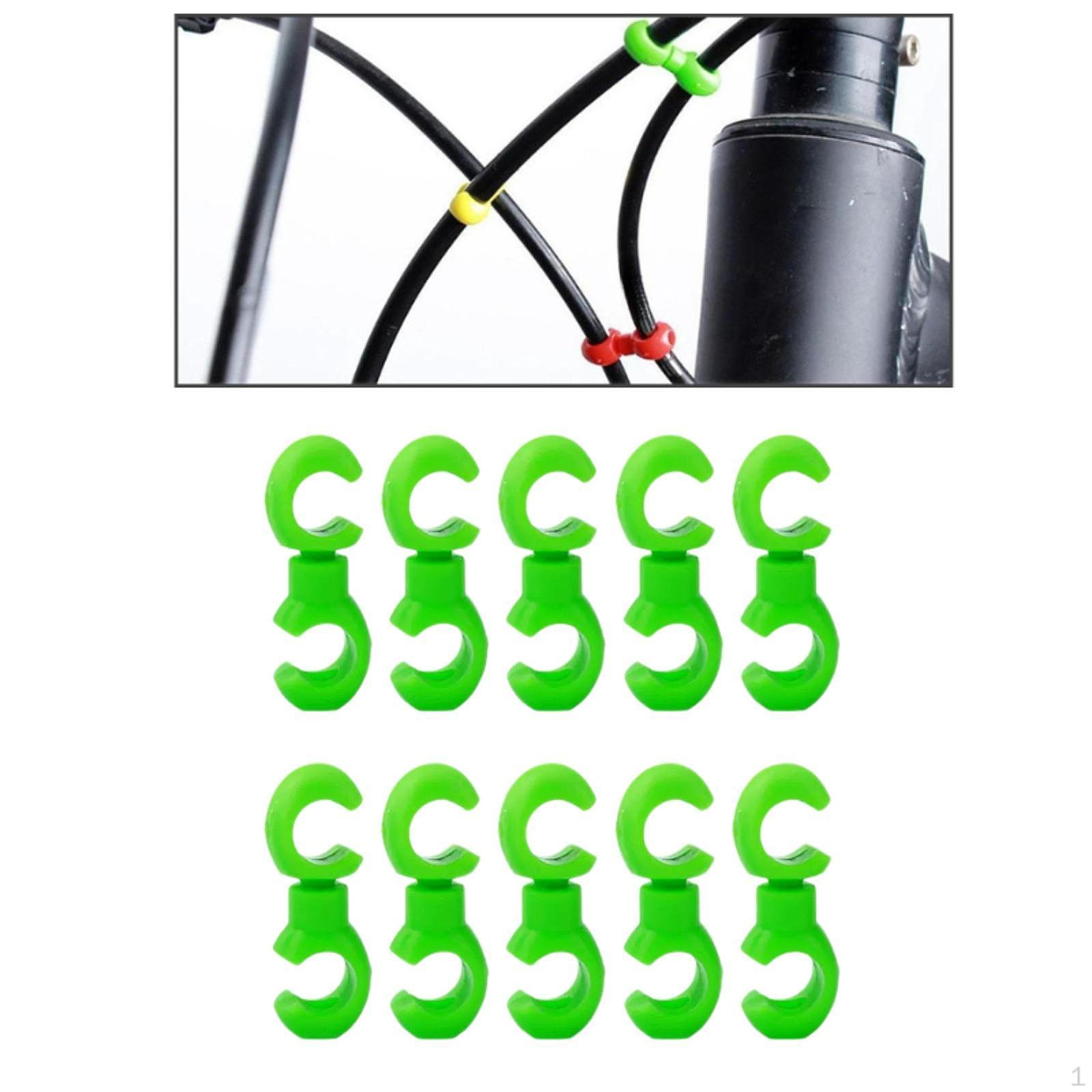 

10 Кабельных зажимов, Тормозные клипсы для шоссейных велосипедов зелёный