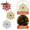 Three Dimensional Snowflake Hanging Ornaments 3Pcs Christmas Tree Snowflakes Ornaments, 10cm Glitter Plastic Holiday Party Decor for Decorations