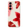 For Samsung Galaxy A17 5G Case Red Flower Pattern Printing Straight Edge TPU Phone Back Cover
