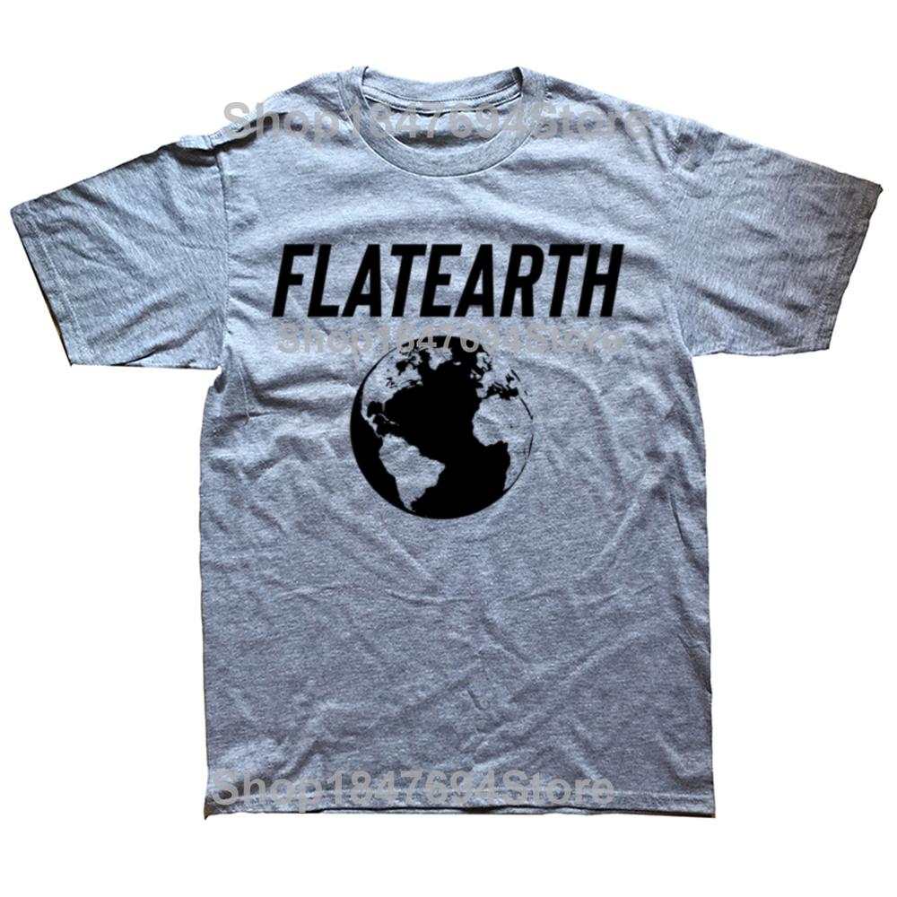Lustiges Flache Erde Klassische Grafik 100% Baumwolle T-Shirts Herren Damenmode Lässiges T-Shirt Locker Übergroß Streetwear T-Shirt
