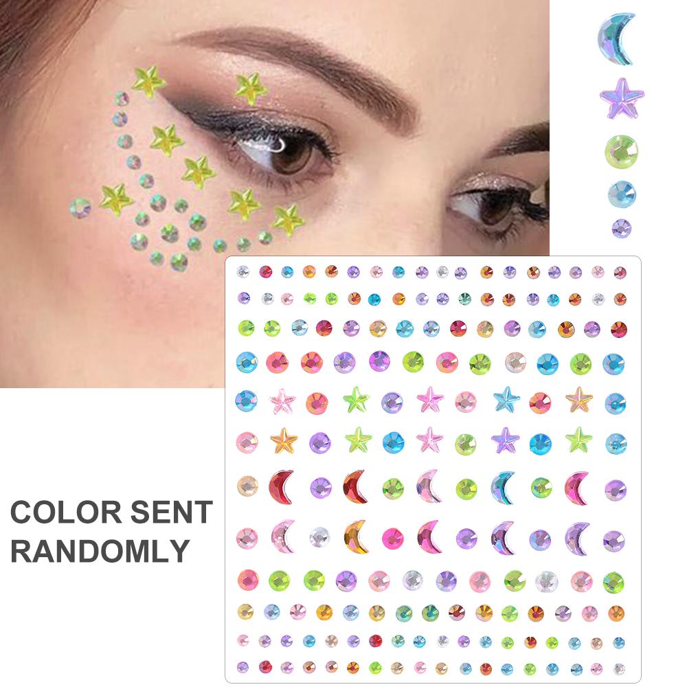3D Strass Gezichtstattoo Stickers Voor Festival Glitter Make-up Sieraden Sticker Op Gezicht Kristallen Edelstenen Juwelen Diamanten Decoratie