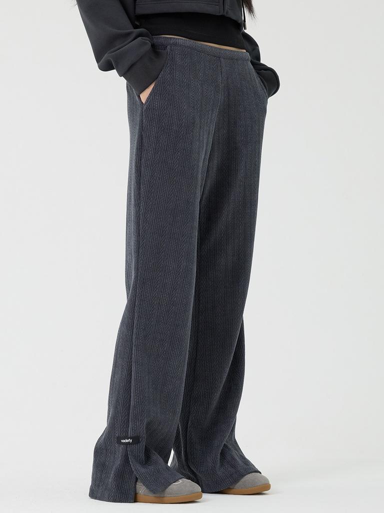 Beidipi Knit Cut-Out Bootcut Pants, Charcoal