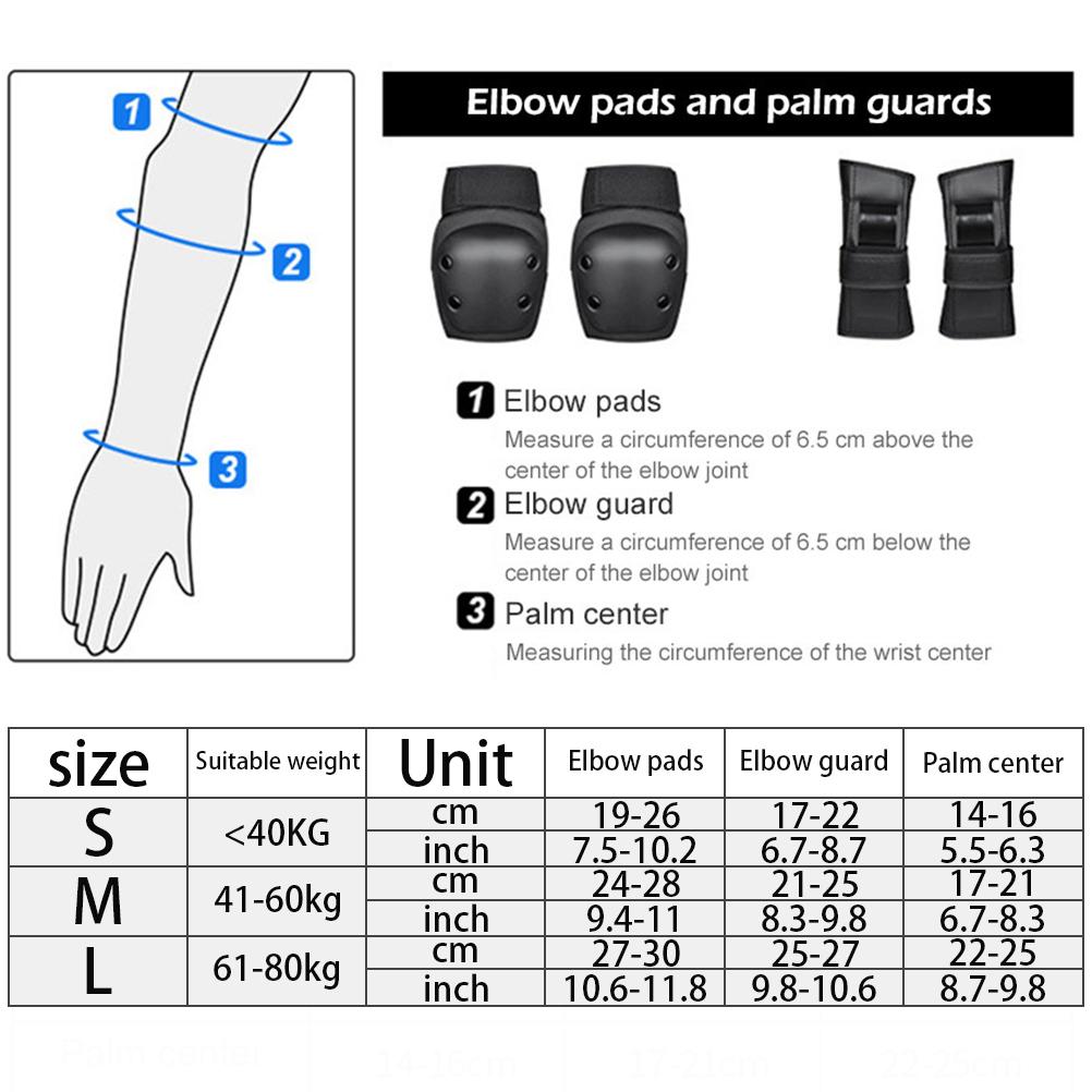 7 Pcs Skating Protective Gear Set Including Helmet Knee Pads Elbow Pads Palm Pads Protective Equipment for Kids and