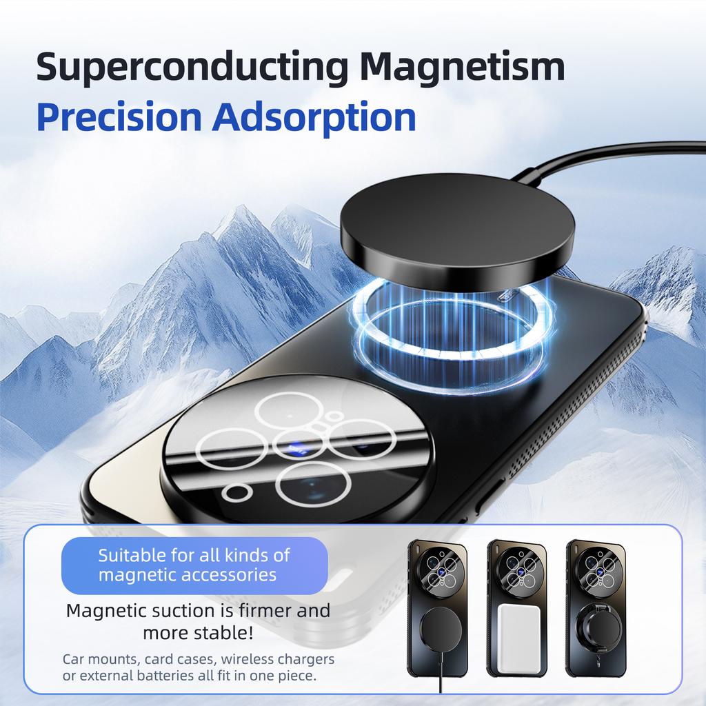 ABEEL For vivo X300 Pro 5G Magnetic Case TPU PC Cooling Matte Phone Back Cover with Lens Film