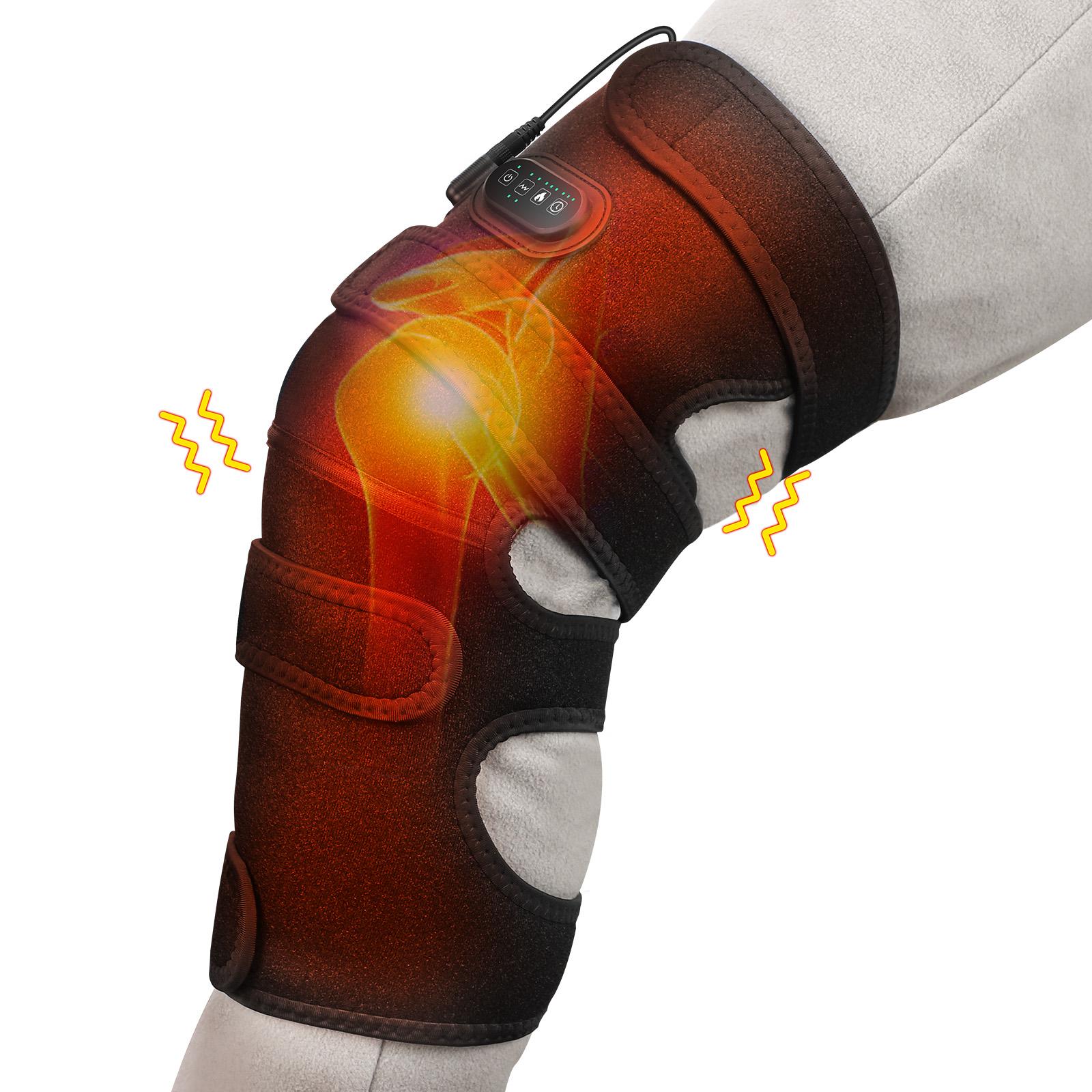 

Extra-Large Knee Massager Warm Pad Foot Support Wrap with 4 Motors 5 Speed Deep Vibration Heating Compress for Fatigue Relief EU Plug