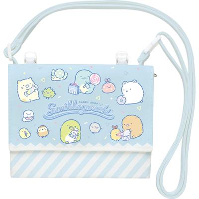 San-X Sumikko Gurashi Multi-Pocket Pouch Blue CA46301 H115 X W145 X D20mm