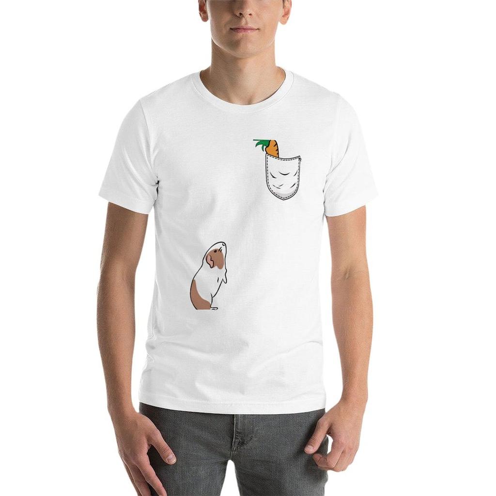 New Carrot In My Pocket For Guinea Pig T-Shirt Anime T-shirt Black T Shirt Sweat Shirts Heavyweight T Shirts for Men