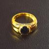 Black Onyx Oval Cut With 925 Silver Gold Plated Ring For Men's #A799 JL375666834528