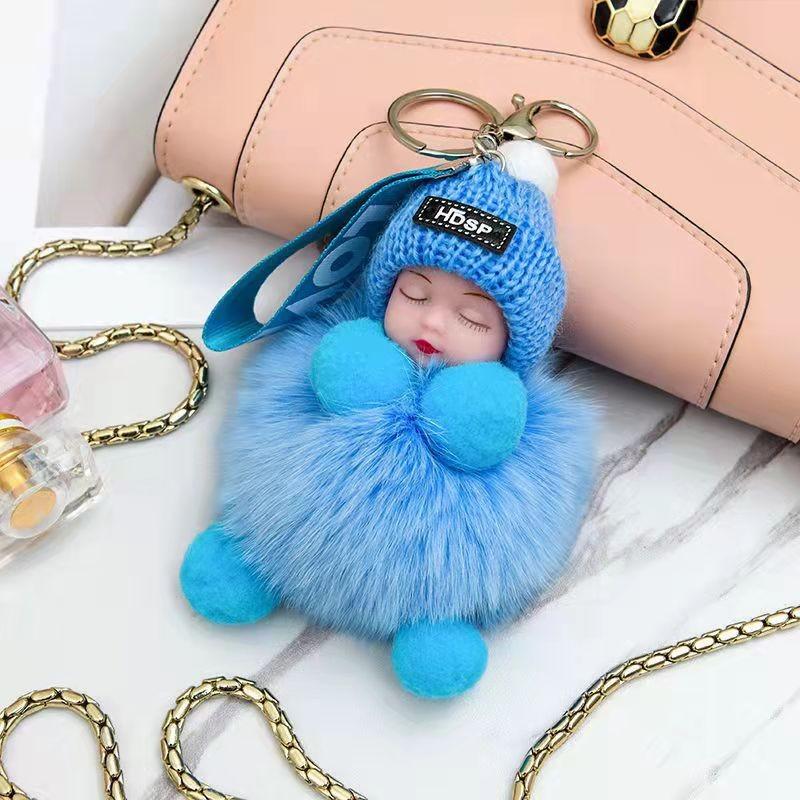 Doll Plush Sleep Ball Key Chain Bag Pendant Cute Decoration Ornament Toy Gift