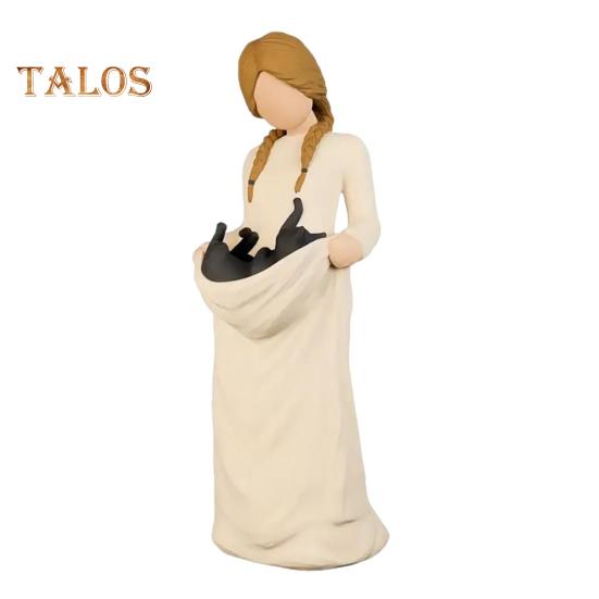 

Женская черная кошка, статуэтка черного котенка, статуэтка из смолы, скульптура для домашнего офиса, книжной полки, украшения для рабочего стола, памятные подарки в виде кошки белый