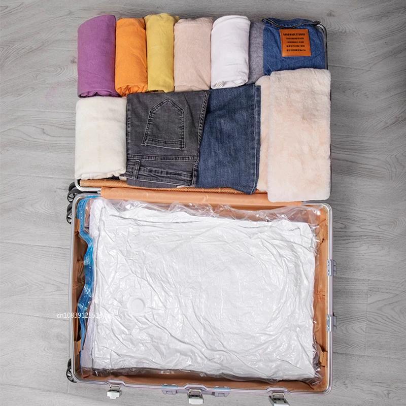 5PCS Vacuum Storage Bags for Clothes,Bedding,Space Saving Bags Storage Vacuum Seal Packet,Folding Compressed Organizer Bag