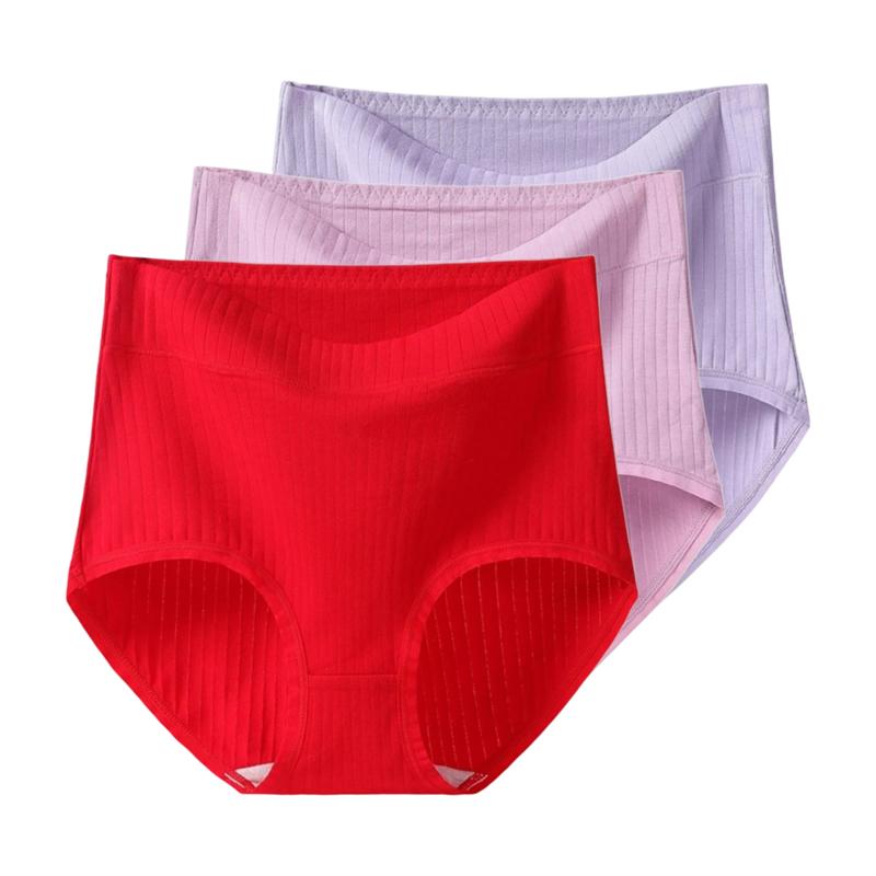 3pcs Women's Panties Cotton Underwear Plus Size Underpants High Waist Briefs XL XXL 3XL 4XL 5XL 6XL