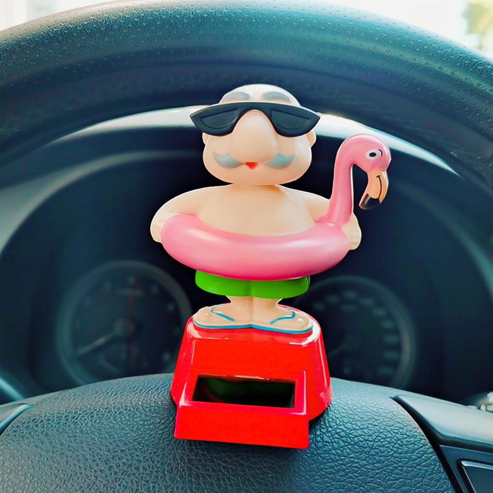 Ornament pentru mașină, cu energie solară, care dansează, păpușă animată, decorare pentru bordul auto, accesorii drăguțe pentru mașină
