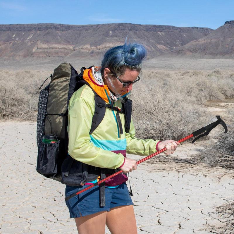 T-handle Trekking Poles Aluminum Alloy Four-section CollapsibleTelescopic Sticks Lightweight Walking Climbing Stick For Outdoor