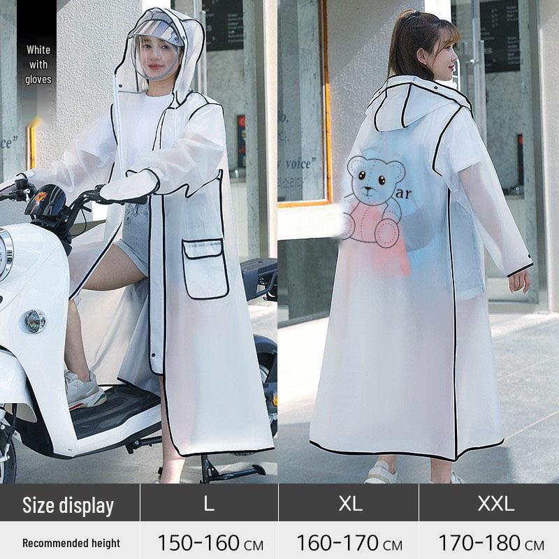 

Усиленный водонепроницаемый мотоциклетный дождевик EVA для взрослых - Унисекс пончо для езды во весь рост XXL