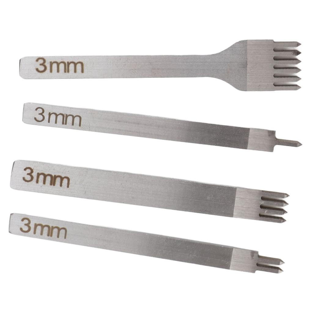 Rhombus Lacing Stitching Chisel Set Leather Craft Kits HSS Punching Stamping Prong Chisel