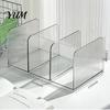 Library Book Ends Clear Acrylic Bookends, Stable Non Slip Desktop Organizer, Document Heavy Duty Holder File Holder, for Office Home Ad School
